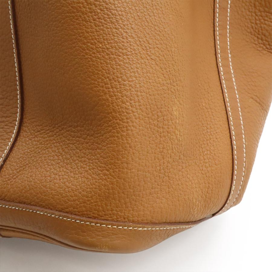 HERMES エルメス ガーデンパーティPM トートバッグ ハンドバッグ ネゴンダ レザー ゴールド キャメル シルバー金具 □L刻印 | HERMES | 06