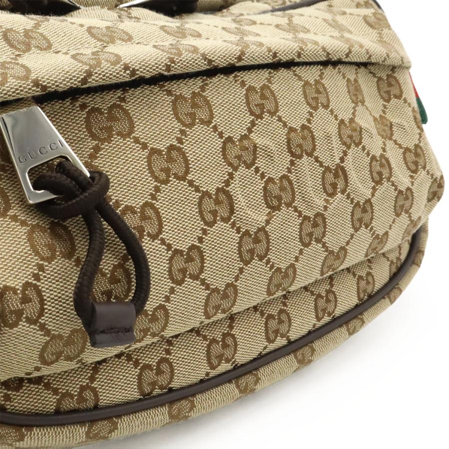 GUCCI グッチ GGキャンバス ラージ スリングバッグ ボディバッグ ウエストバッグ 斜め掛け キャンバス ベージュ ダークブラウン 茶 802096 | GUCCI | 07