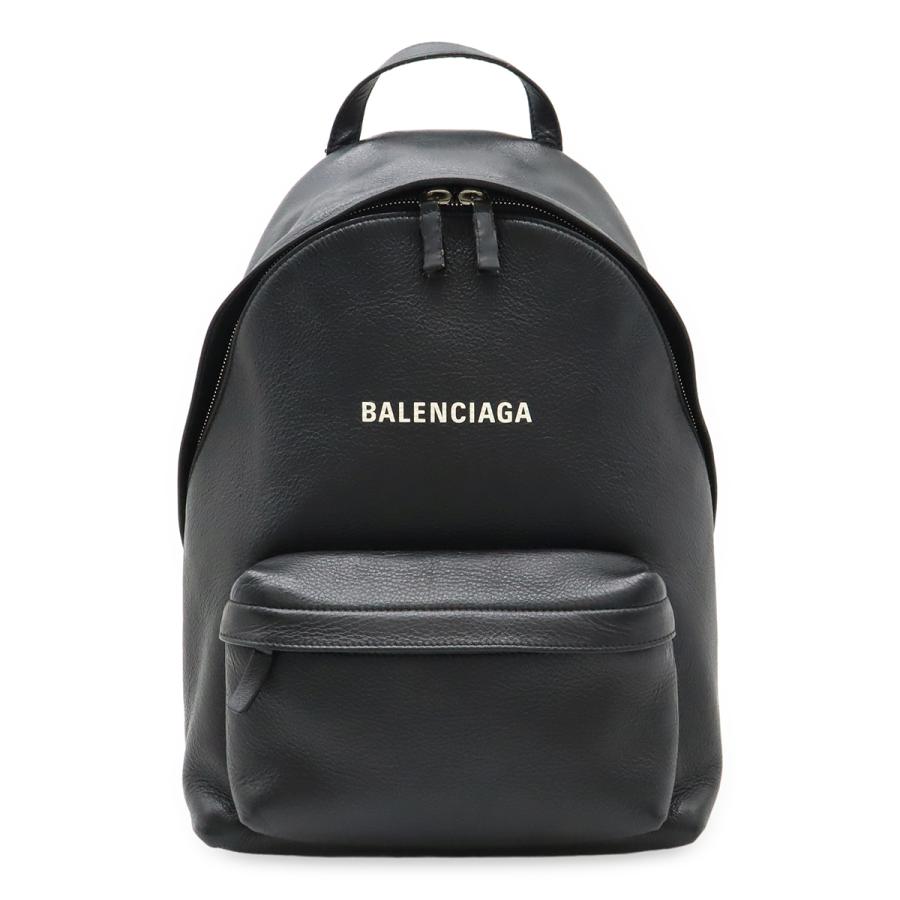 BALENCIAGA バレンシアガ エブリデイ ロゴ バックパック リュックサック デイパック レザー ブラック 黒 ホワイト 白 552374 | BALENCIAGA