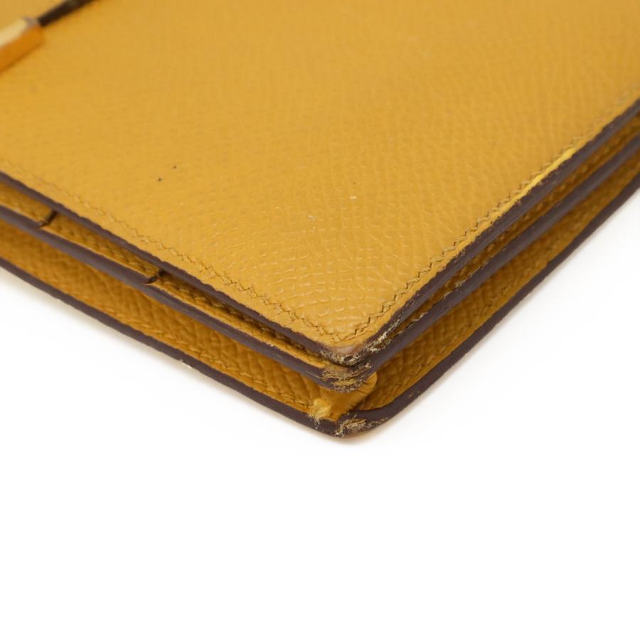 HERMES エルメス ベアンスフレ 2つ折長財布 二つ折り長財布 ヴォーエプソン レザー ジョーヌアンブル 黄色 イエロー ゴールド金具 D刻印 | HERMES | 02