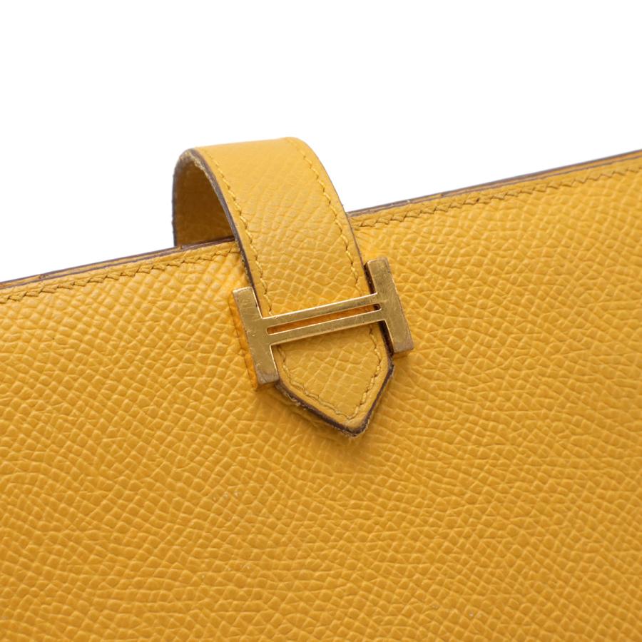 HERMES エルメス ベアンスフレ 2つ折長財布 二つ折り長財布 ヴォーエプソン レザー ジョーヌアンブル 黄色 イエロー ゴールド金具 D刻印 | HERMES | 03