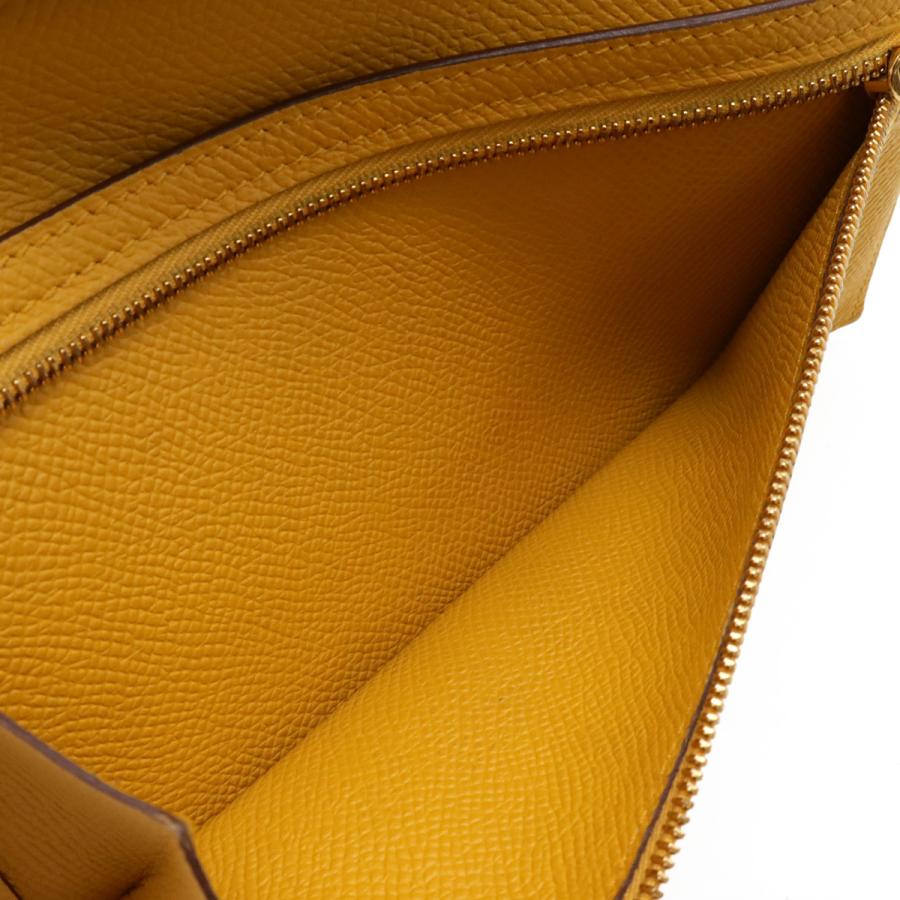 HERMES エルメス ベアンスフレ 2つ折長財布 二つ折り長財布 ヴォーエプソン レザー ジョーヌアンブル 黄色 イエロー ゴールド金具 D刻印 | HERMES | 08
