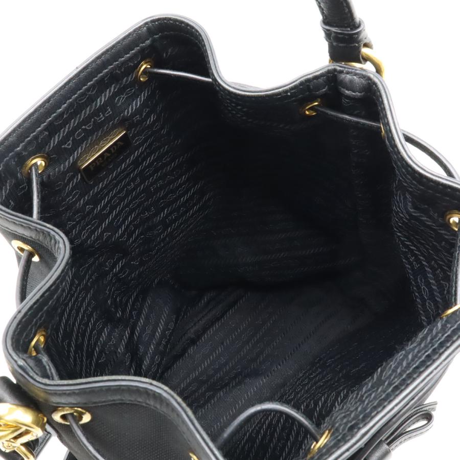 PRADA プラダ ロゴジャガード ハンドバッグ バケットバッグ 巾着 2WAY ショルダーバッグ キャンバス NERO ブラック | PRADA | 04