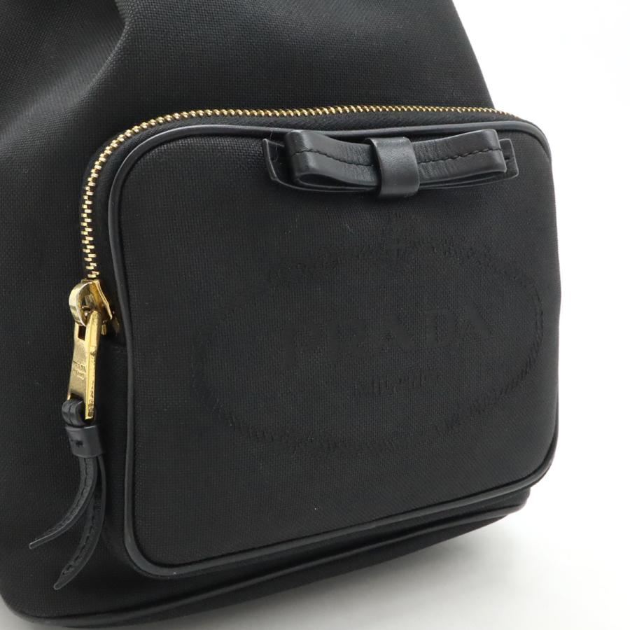 PRADA プラダ ロゴジャガード ハンドバッグ バケットバッグ 巾着 2WAY ショルダーバッグ キャンバス NERO ブラック | PRADA | 07
