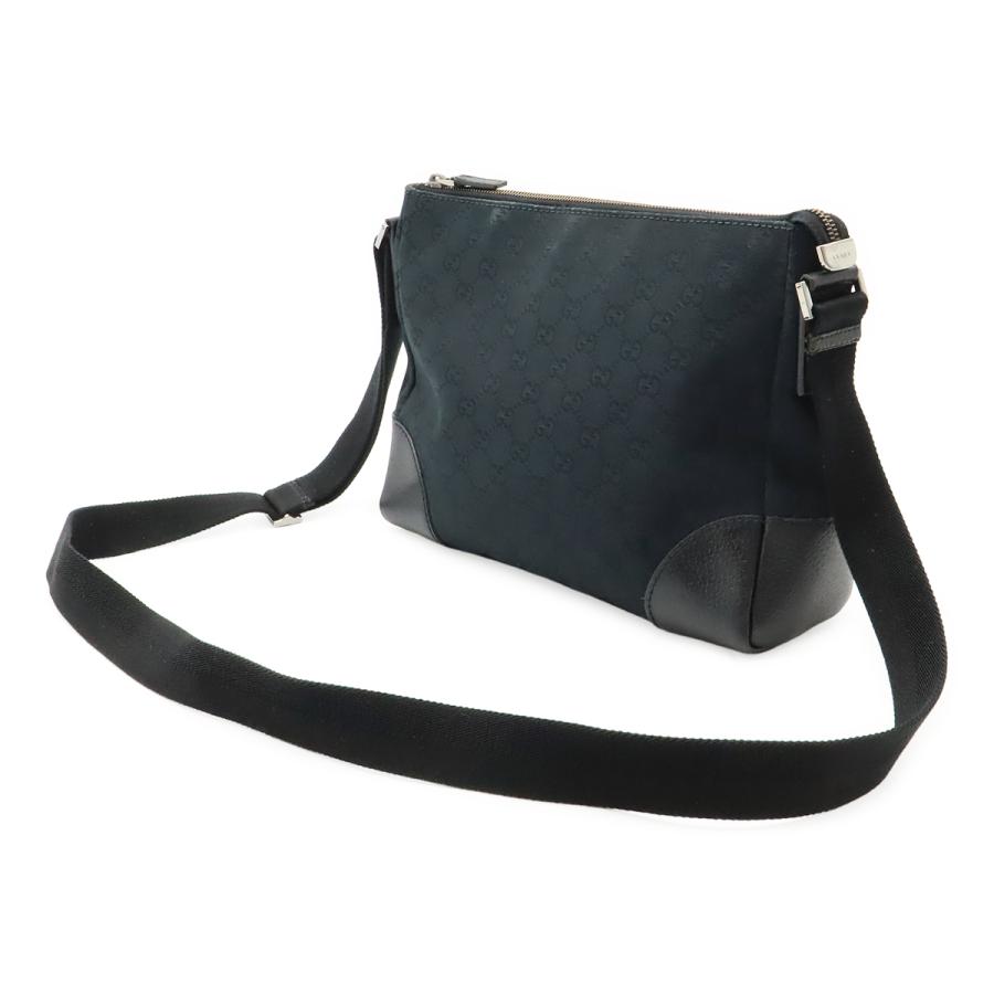 GUCCI グッチ GGキャンバス ショルダーバッグ メッセンジャーバッグ 斜め掛け レザー ブラック 黒 114273 | GUCCI | 01