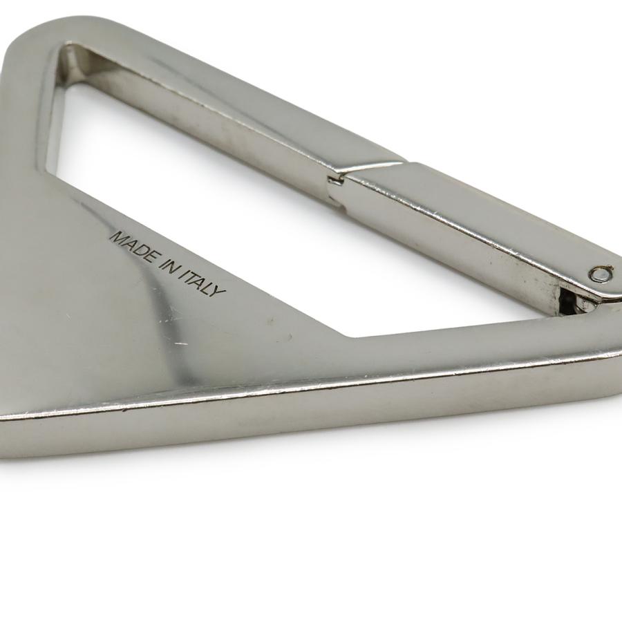 PRADA プラダ トライアングルロゴ キーホルダー キーリング バッグチャーム メタル ホワイト 白 シルバー金具 1PS058 | PRADA | 04