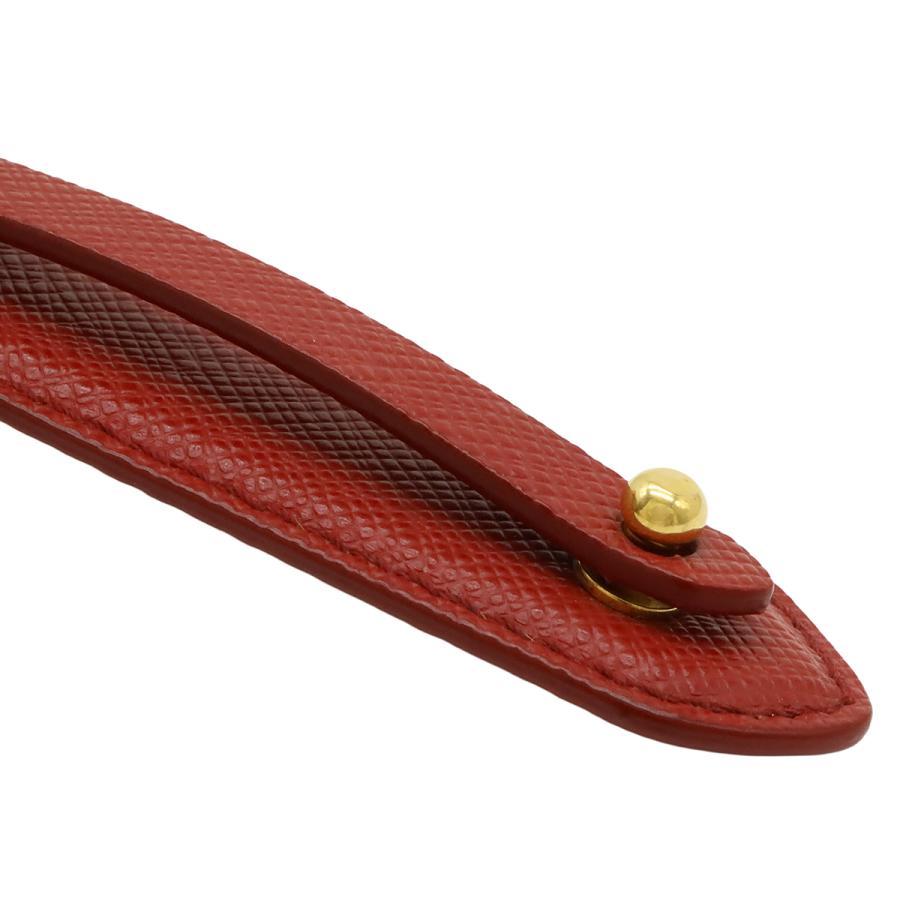 PRADA プラダ キーホルダー チャーム キーリング サフィアーノ レザー メタル レッド 赤 ゴールド金具 1PP066 | PRADA | 04