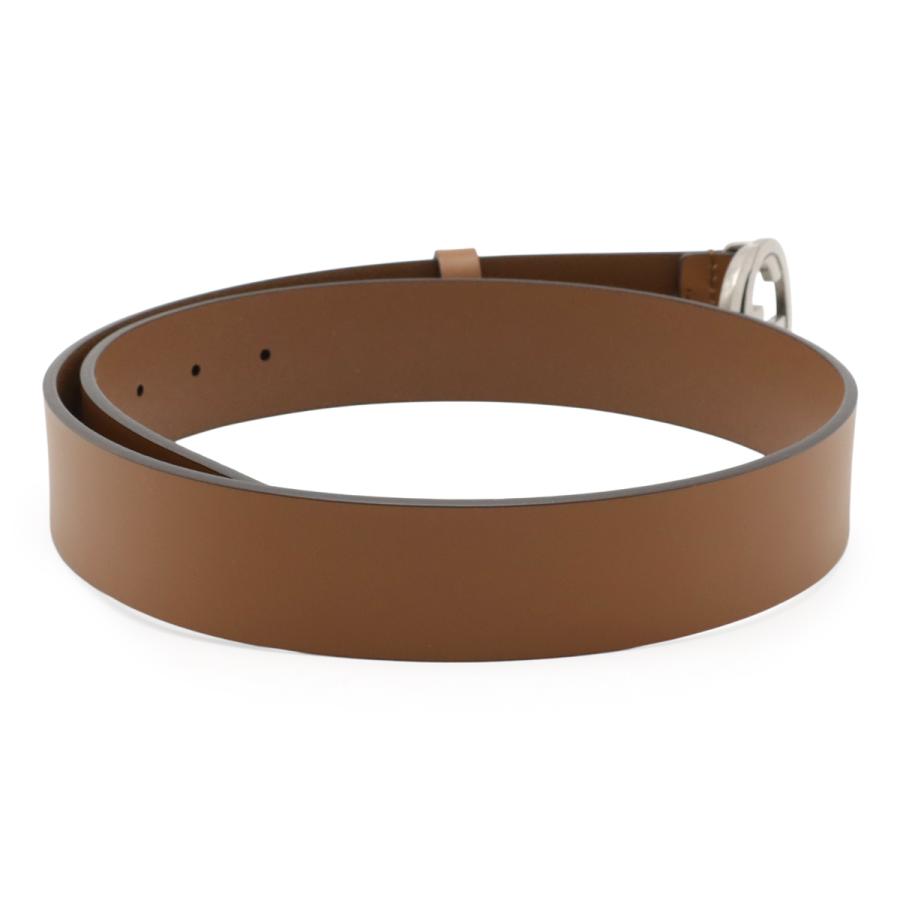 GUCCI グッチ インターロッキングG Gバックル プレーンベルト レザー ブラウン 茶 シルバー金具 #85 アウトレット品 546389 | GUCCI | 01