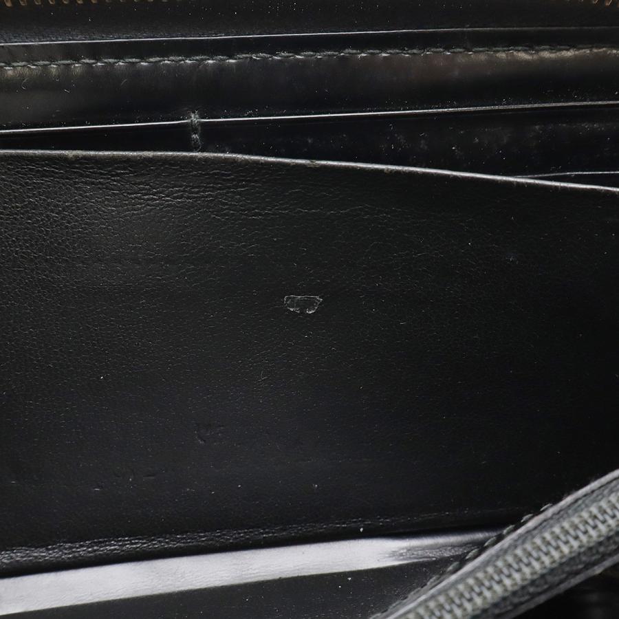 GUCCI グッチ GGシマ レザー ラウンドファスナー長財布 ブラック 黒