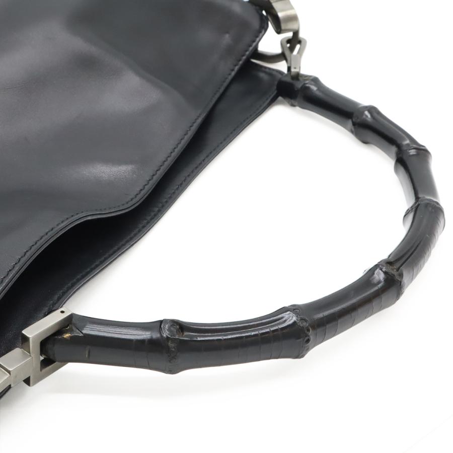 GUCCI グッチ バンブー ハンドバッグ 2WAY ショルダーバッグ トートバッグ 斜め掛け レザー ブラック 黒 001.1638 GUCCI（グッチ） バンブー ハンドバッグ 2WAY ショルダーバッグ トート