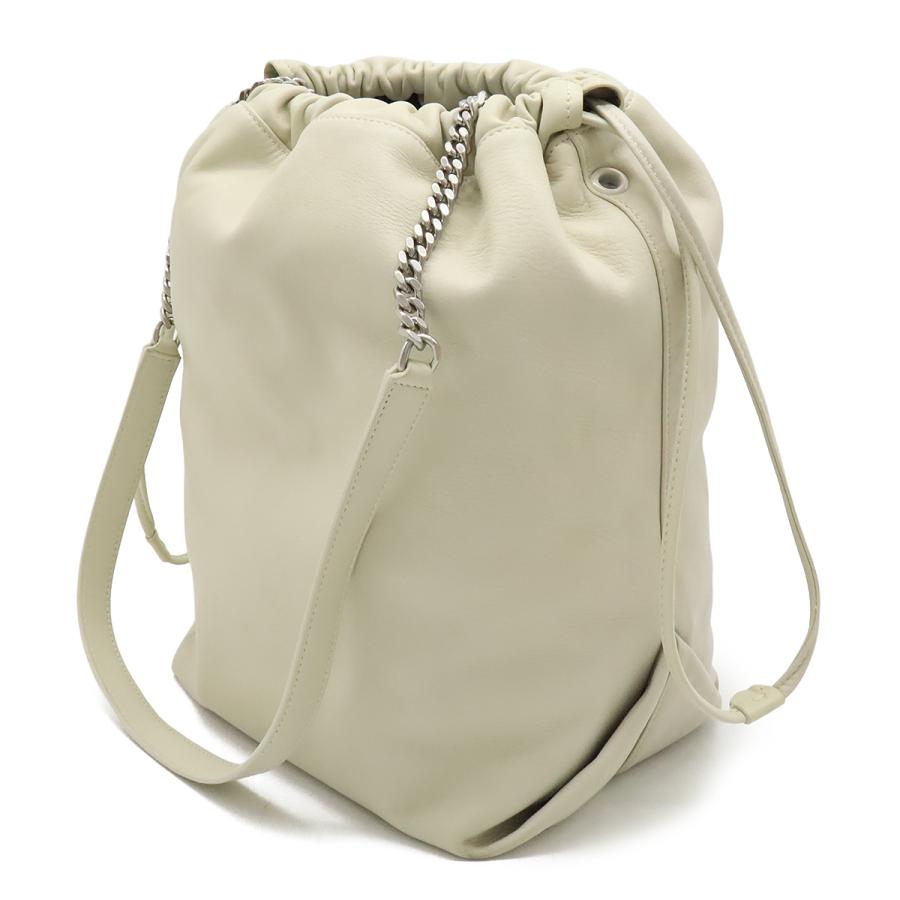 SAINT LAURENT PARIS サン ローラン パリ YSL イブサンローラン TEDDY POCHON テディ ショルダーバッグ 巾着 レザー アイボリー 538447 SAINT LAURENT PARIS サン ローラン パリ YSL イブサンローラン TEDDY