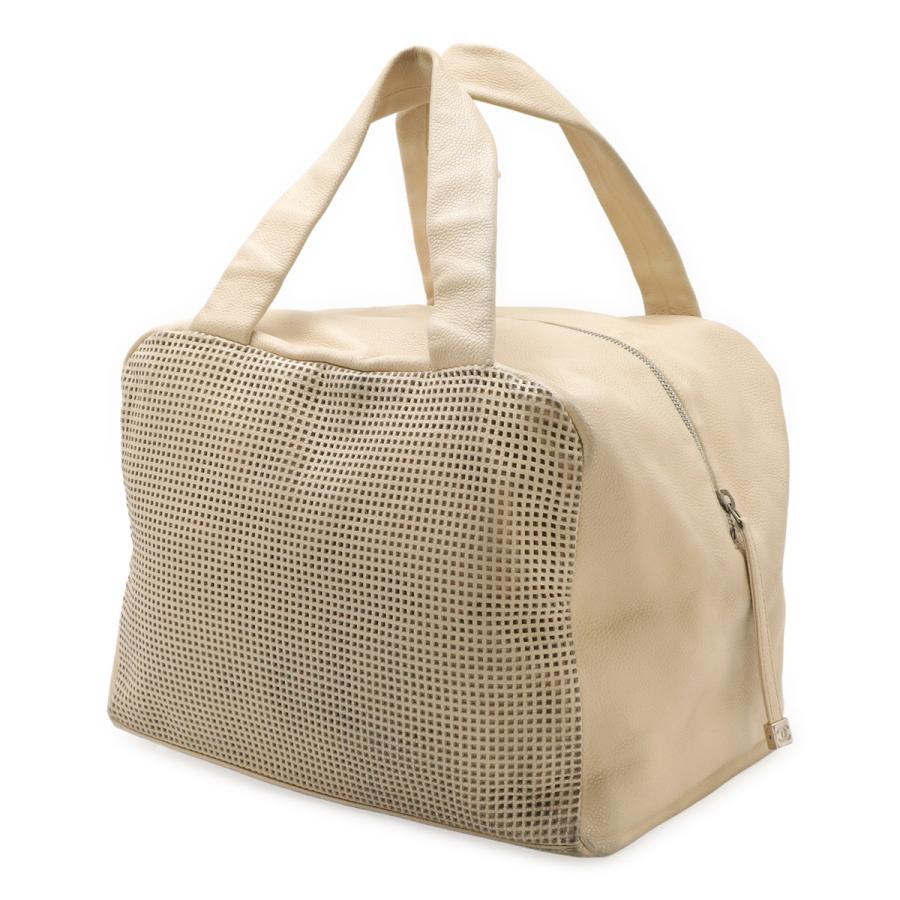 CHANEL シャネル ココマーク ハンドバッグ ミニボストン パンチング メッシュ レザー ベージュ シルバー金具 | CHANEL | 01