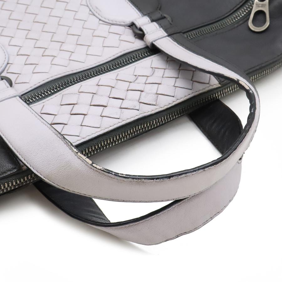BOTTEGA VENETA ボッテガ ヴェネタ ボッテガベネタ イントレチャート ブリーフケース 2WAY ショルダーバッグ レザー ブラック グレー | BOTTEGA VENETA | 03