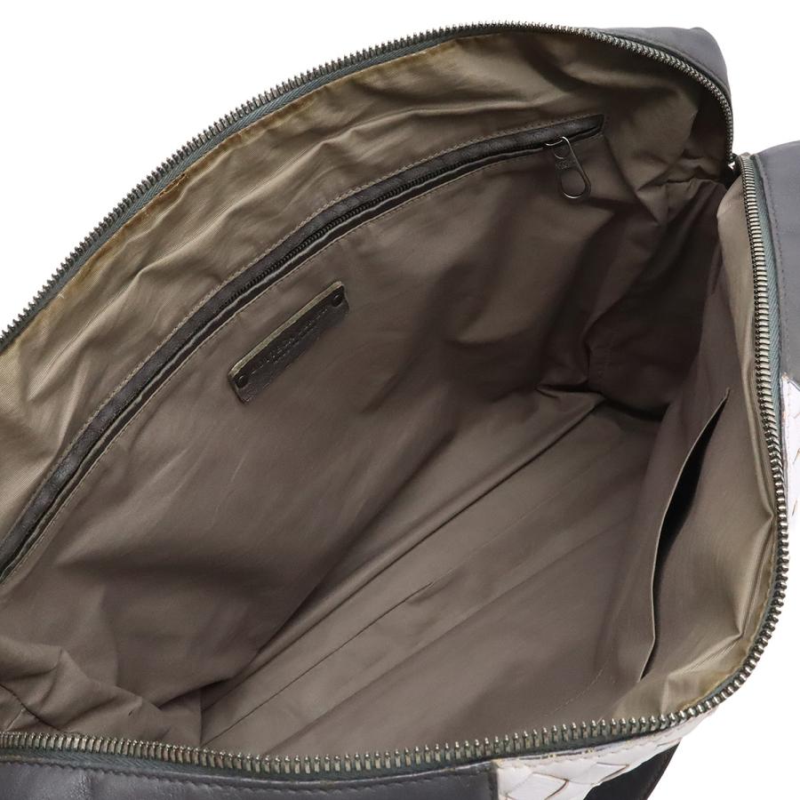 BOTTEGA VENETA ボッテガ ヴェネタ ボッテガベネタ イントレチャート ブリーフケース 2WAY ショルダーバッグ レザー ブラック グレー | BOTTEGA VENETA | 05