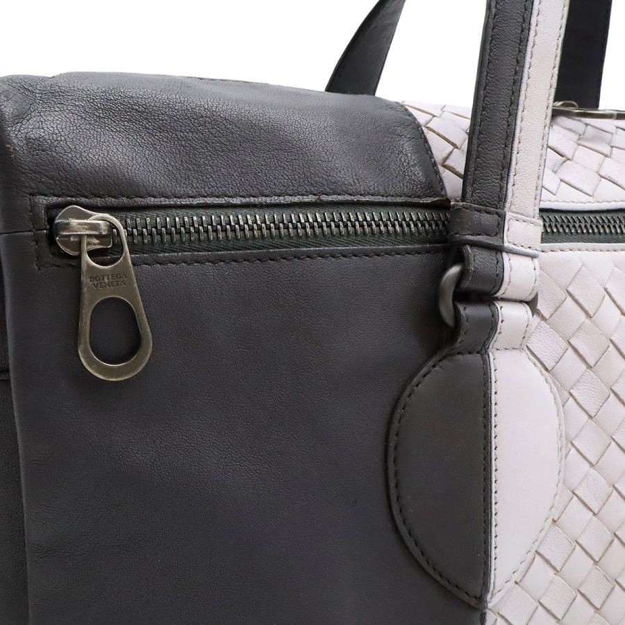 BOTTEGA VENETA ボッテガ ヴェネタ ボッテガベネタ イントレチャート ブリーフケース 2WAY ショルダーバッグ レザー ブラック グレー | BOTTEGA VENETA | 07
