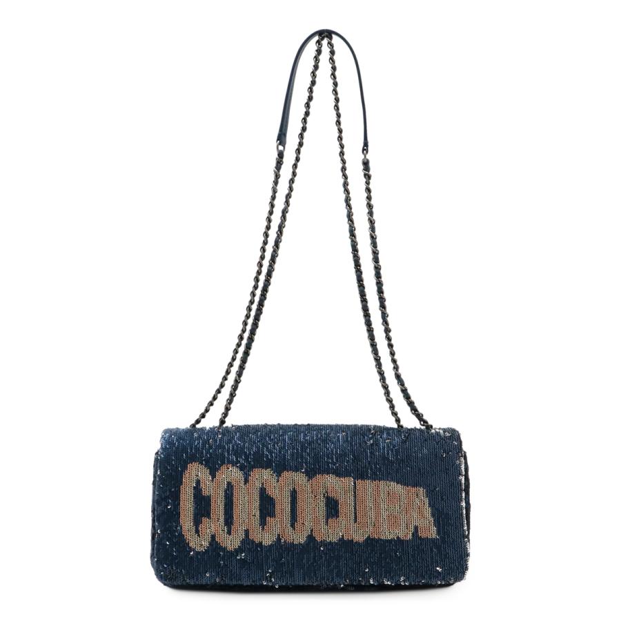 CHANEL シャネル COCOCUBA ココキューバ スパンコール チェーンショルダー ショルダーバッグ レザー ブルー 青 アンティーク シルバー金具 CHANEL（シャネル） COCOCUBA ココキューバ スパンコール チェーン