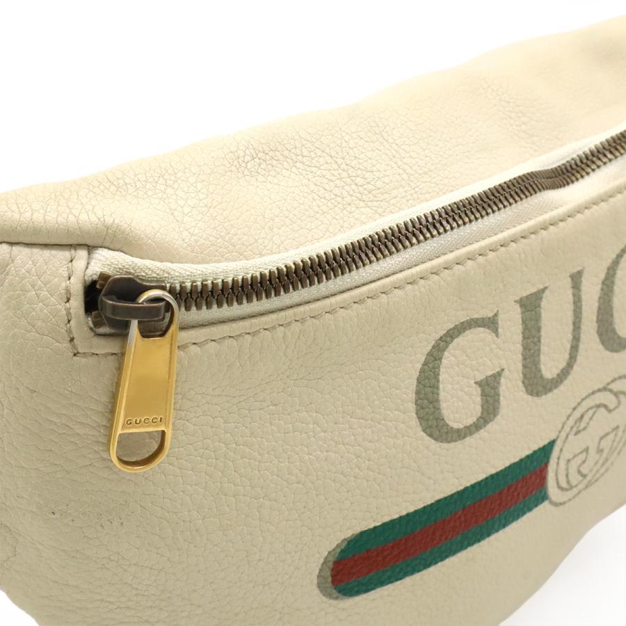 GUCCI グッチ グッチプリント シェリーライン ベルトバッグ ウエストバッグ ウエストポーチ ボディバッグ レザー アイボリー 白 493869 | GUCCI | 05