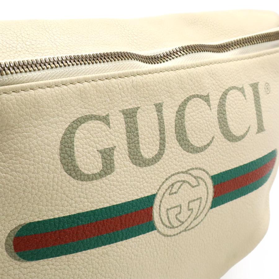 GUCCI グッチ グッチプリント シェリーライン ベルトバッグ ウエストバッグ ウエストポーチ ボディバッグ レザー アイボリー 白 493869 | GUCCI | 07