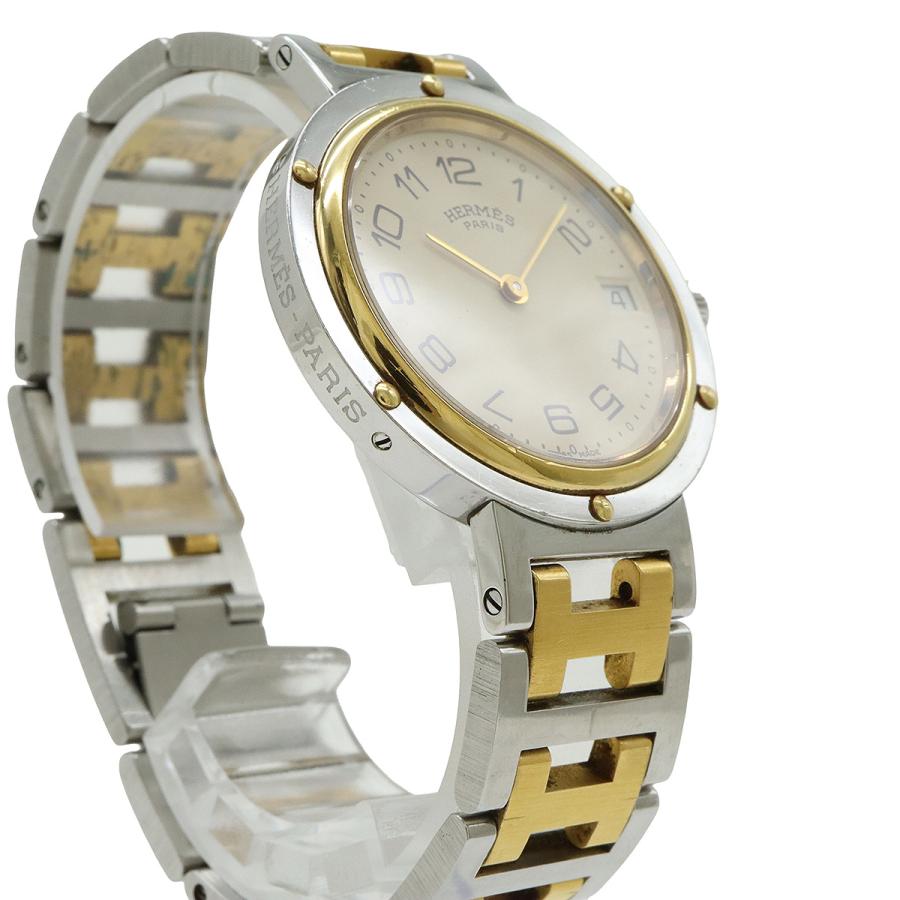 HERMES エルメス クリッパー アイボリー文字盤 SS GP コンビ メンズ QZ クォーツ 腕時計 | HERMES | 04