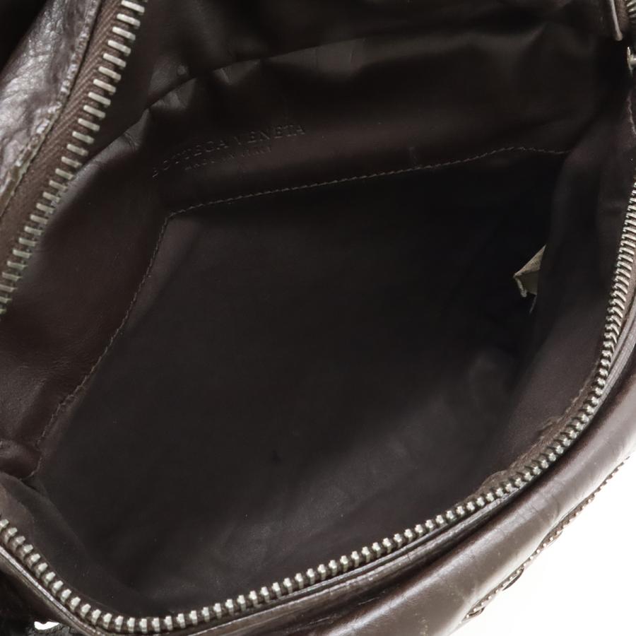 BOTTEGA VENETA ボッテガ ヴェネタ ボッテガベネタ イントレチャート ウエストバッグ ボディバッグ レザー ダークブラウン 茶 121604 | BOTTEGA VENETA | 06