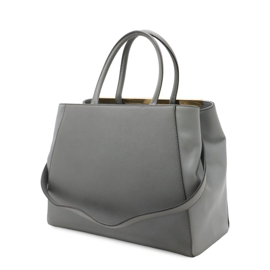 FENDI フェンディ 2JOURS トゥージュール ハンドバッグ 2WAY ショルダーバッグ セミショルダー レザー グレー ゴールド金具 8BH250 | FENDI | 01