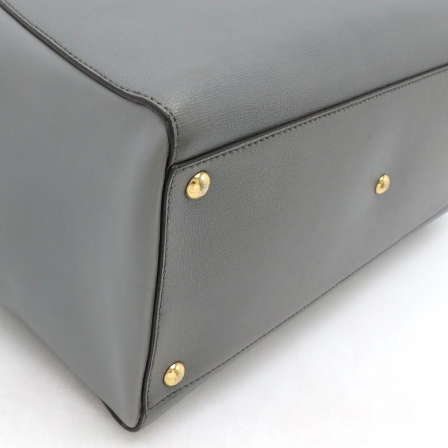 FENDI フェンディ 2JOURS トゥージュール ハンドバッグ 2WAY ショルダーバッグ セミショルダー レザー グレー ゴールド金具 8BH250 | FENDI | 02