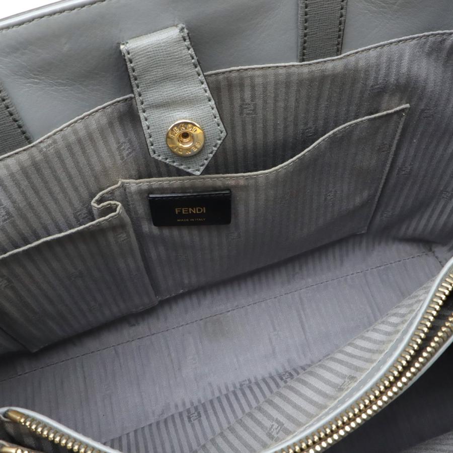 FENDI フェンディ 2JOURS トゥージュール ハンドバッグ 2WAY ショルダーバッグ セミショルダー レザー グレー ゴールド金具 8BH250 | FENDI | 06
