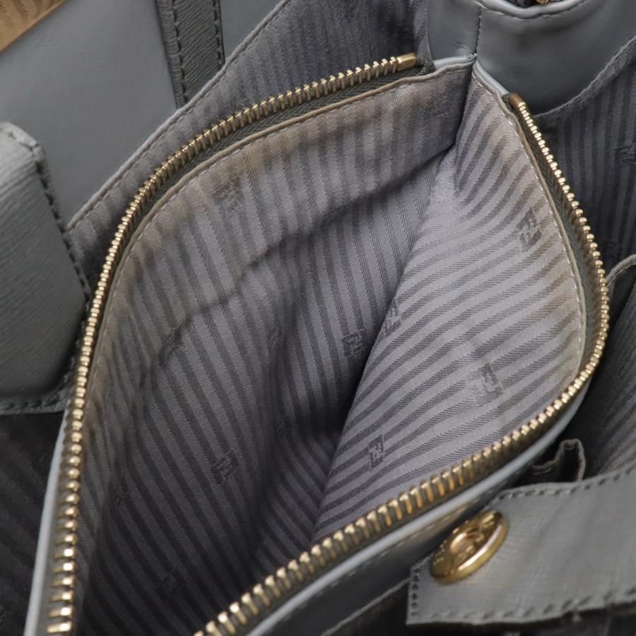 FENDI フェンディ 2JOURS トゥージュール ハンドバッグ 2WAY ショルダーバッグ セミショルダー レザー グレー ゴールド金具 8BH250 | FENDI | 07