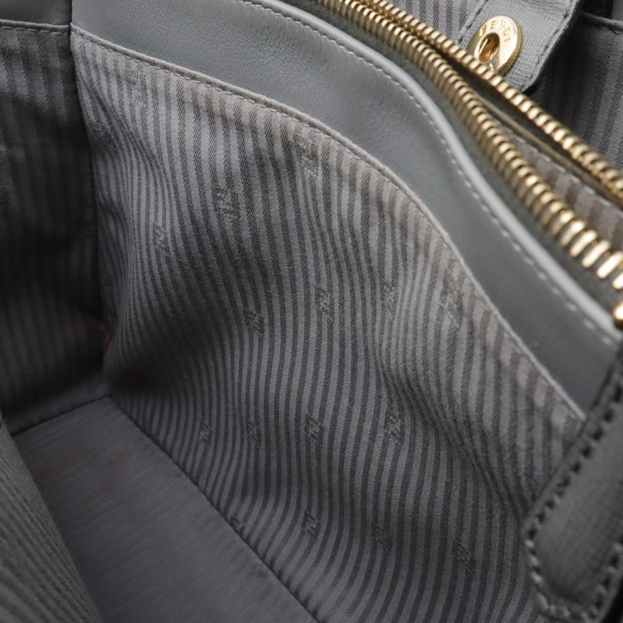 FENDI フェンディ 2JOURS トゥージュール ハンドバッグ 2WAY ショルダーバッグ セミショルダー レザー グレー ゴールド金具 8BH250 | FENDI | 08