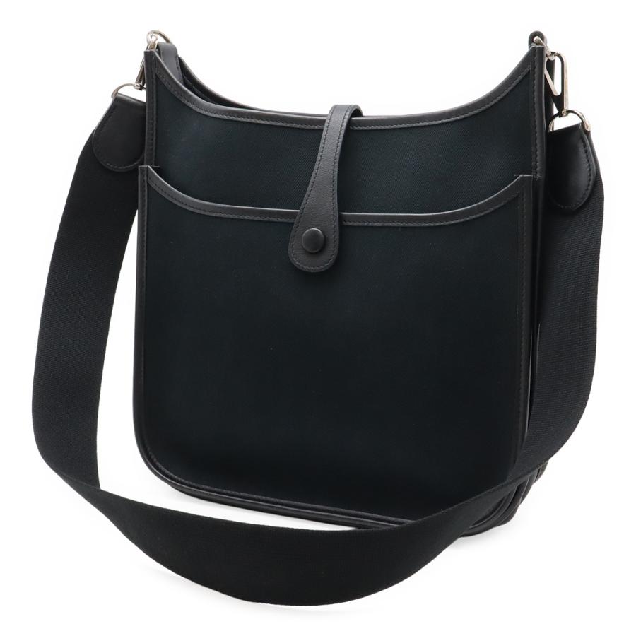 HERMES エルメス エヴリン エブリン II 2 PM ショルダーバッグ 斜め掛けショルダー トワルアッシュ レザー ブラック 黒 □J刻印 | HERMES | 01