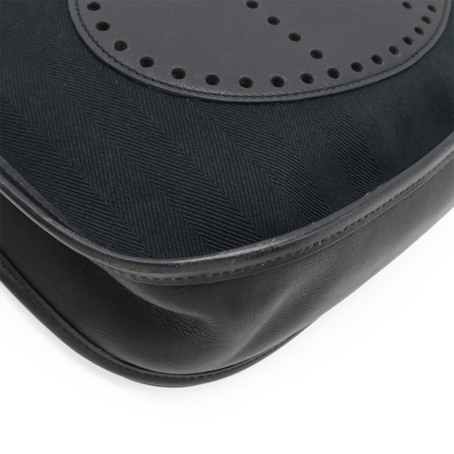 HERMES エルメス エヴリン エブリン II 2 PM ショルダーバッグ 斜め掛けショルダー トワルアッシュ レザー ブラック 黒 □J刻印 | HERMES | 02