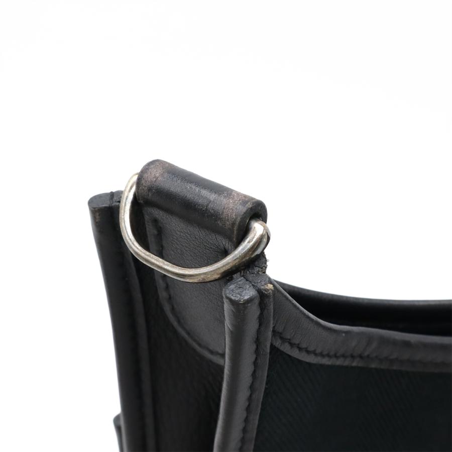 HERMES エルメス エヴリン エブリン II 2 PM ショルダーバッグ 斜め掛けショルダー トワルアッシュ レザー ブラック 黒 □J刻印 | HERMES | 03