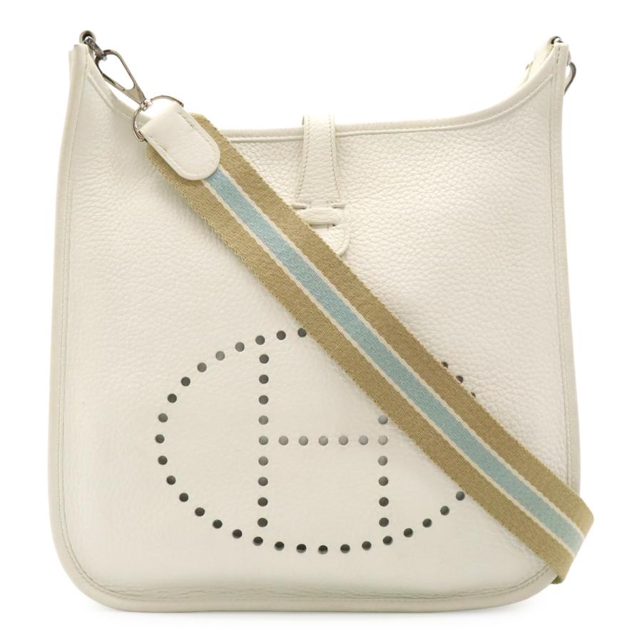 HERMES エルメス エヴリン エブリンI エブリン1 PM ショルダーバッグ 斜め掛け トリヨンクレマンス レザー ホワイト 白 シルバー金具 □L刻印 HERMES（エルメス） エヴリン エブリンI エブリン1 PM ショルダー