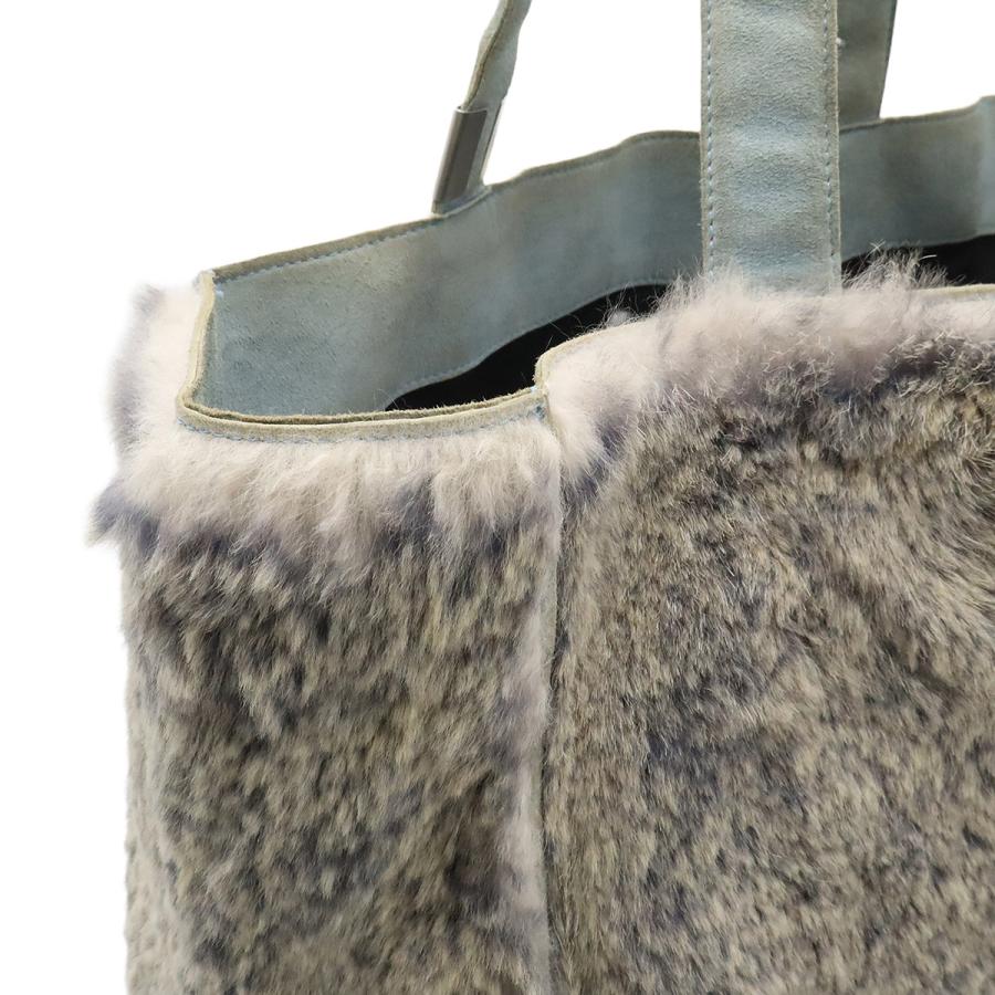 CHANEL シャネル ラパン ラビットファー ココマーク トートバッグ ファートート スエード グレー ベージュ ポーチ付き | CHANEL | 04