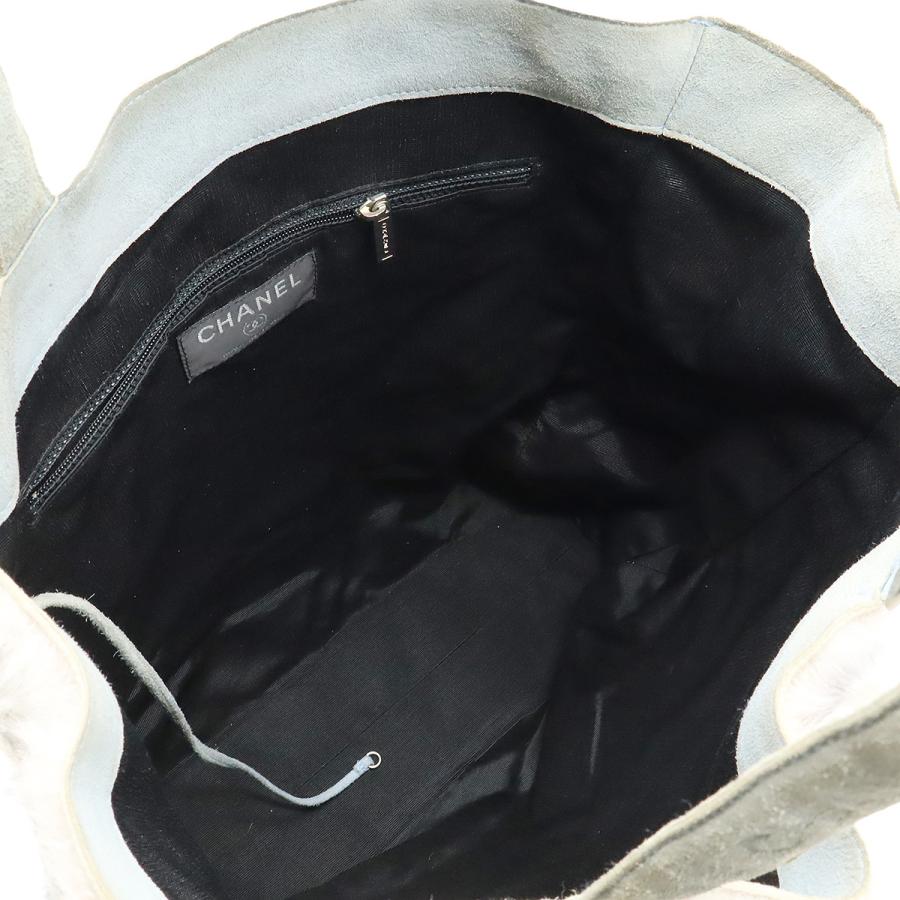 CHANEL シャネル ラパン ラビットファー ココマーク トートバッグ ファートート スエード グレー ベージュ ポーチ付き | CHANEL | 07