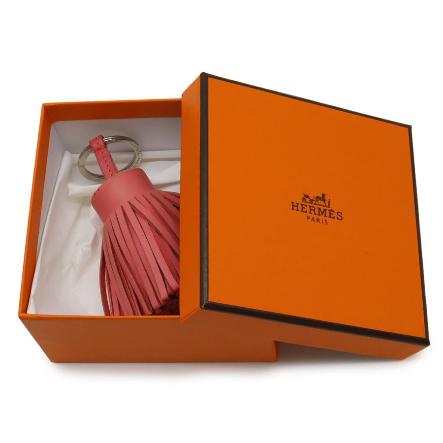 HERMES エルメス カルメン キーリング キーホルダー フリンジ タッセル チャーム アニョーミロ レザー ピンク シルバー金具 | HERMES | 05