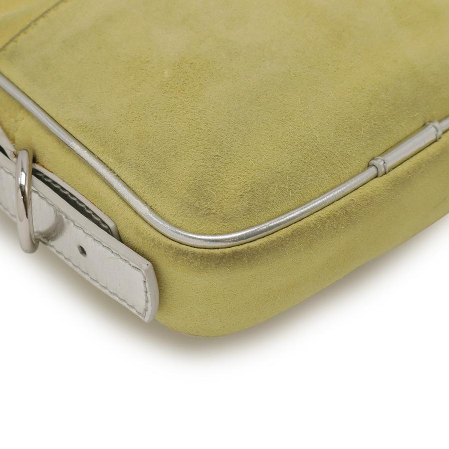 LOEWE ロエベ アナグラム ポシェット ショルダーバッグ 斜め掛け フリンジ タッセル スエード レザー イエロー メタリックシルバー | LOEWE | 02