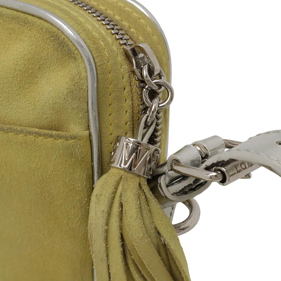 LOEWE ロエベ アナグラム ポシェット ショルダーバッグ 斜め掛け フリンジ タッセル スエード レザー イエロー メタリックシルバー | LOEWE | 03