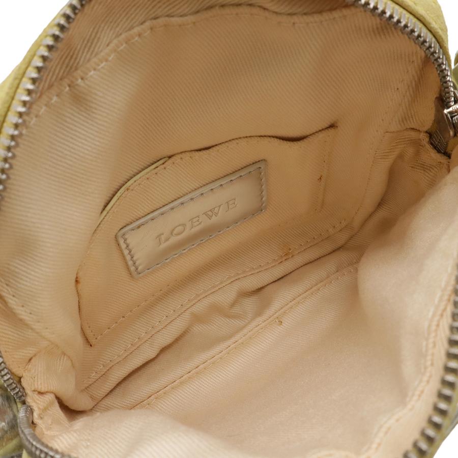 LOEWE ロエベ アナグラム ポシェット ショルダーバッグ 斜め掛け フリンジ タッセル スエード レザー イエロー メタリックシルバー | LOEWE | 05