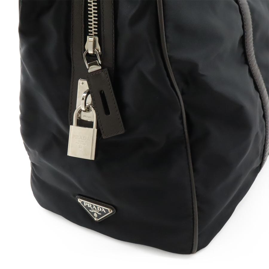 PRADA プラダ ロゴ トラベルバッグ ショルダーバッグ 2WAY ボストンバッグ 旅行カバン ナイロン ジャガード NERO ブラック 黒 シルバー金具 VA0862 | PRADA | 04
