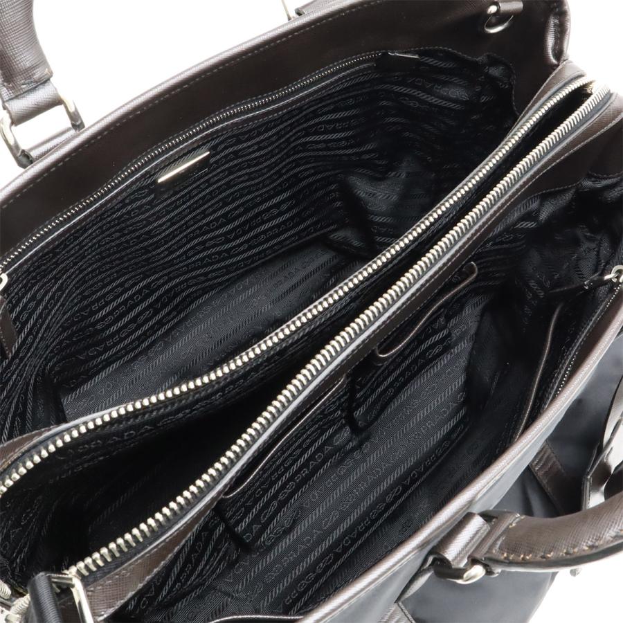 PRADA プラダ ロゴ トラベルバッグ ショルダーバッグ 2WAY ボストンバッグ 旅行カバン ナイロン ジャガード NERO ブラック 黒 シルバー金具 VA0862 | PRADA | 05
