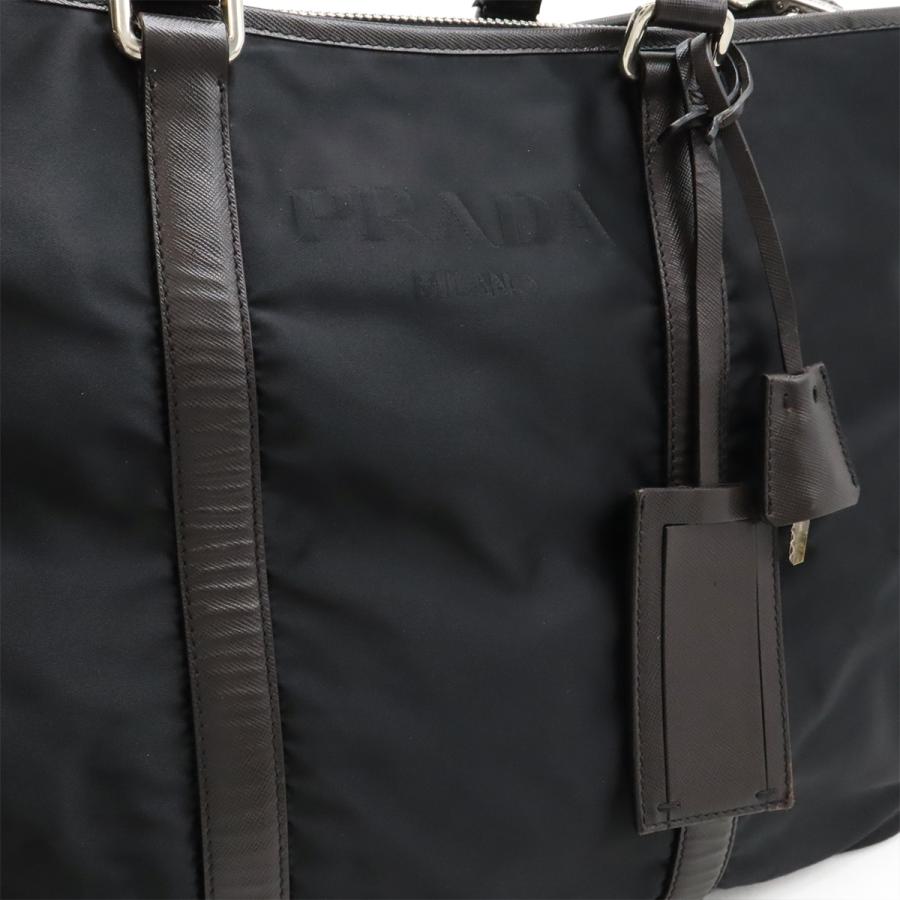 PRADA プラダ ロゴ トラベルバッグ ショルダーバッグ 2WAY ボストンバッグ 旅行カバン ナイロン ジャガード NERO ブラック 黒 シルバー金具 VA0862 | PRADA | 07