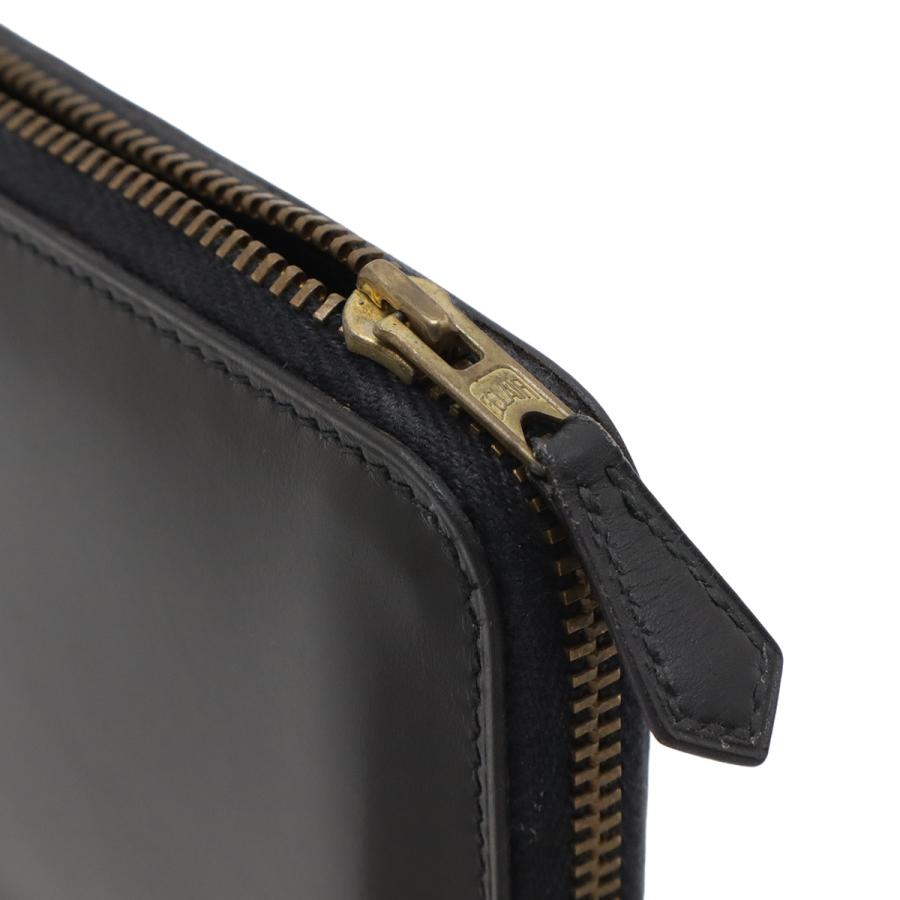 HERMES エルメス チャーリー トラベルケース マルチケース パスポートケース ラウンドファスナー 財布 ボックスカーフ レザー ブラック | HERMES | 03