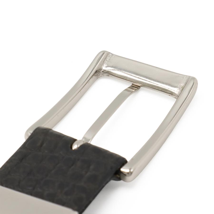 CROCODILE クロコダイル ワニ革 ベルト ブラック 黒 シルバー金具 実寸約106cm メンズ 紳士用 |  | 03