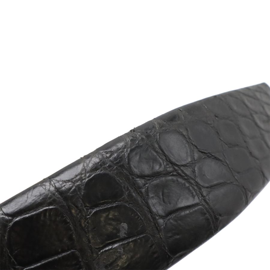 CROCODILE クロコダイル ワニ革 ベルト ブラック 黒 シルバー金具 実寸約106cm メンズ 紳士用 |  | 06