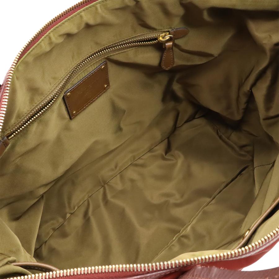 PRADA プラダ トートバッグ 2WAY ショルダーバッグ セミショルダー 肩掛け ナイロン レザー ワインレッド ゴールド金具 | PRADA | 06