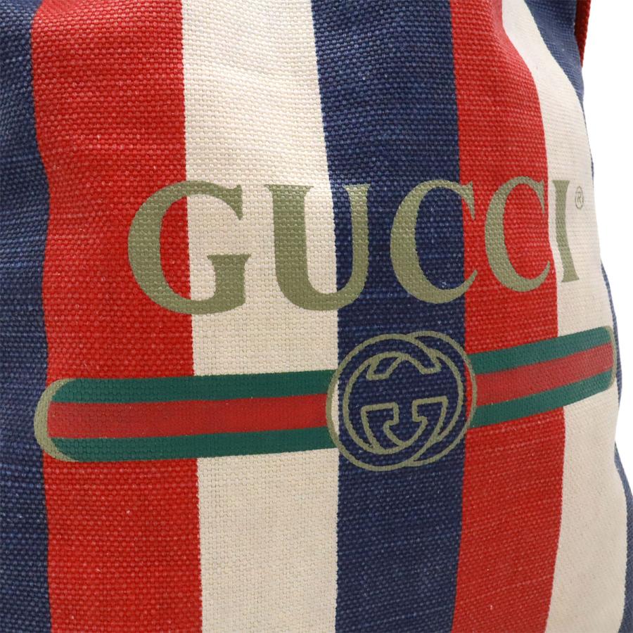 GUCCI グッチ グッチプリント トリコロール ドローストリング バックパック リュックサック 巾着 キャンバス レザー レッド 赤 ブルー 青 | GUCCI | 07