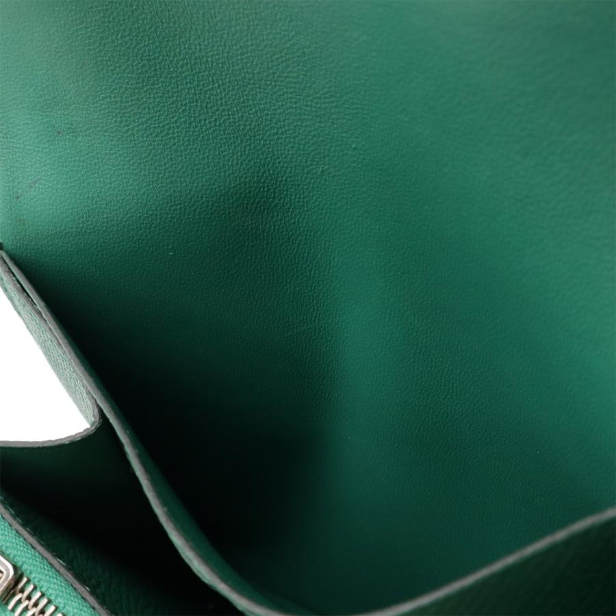 HERMES エルメス コンスタンス コンパクト 2つ折財布 二つ折り財布 ヴォーエプソン レザー ヴェールヴェルティゴ 緑 グリーン シルバー金具 D刻印 | HERMES | 05