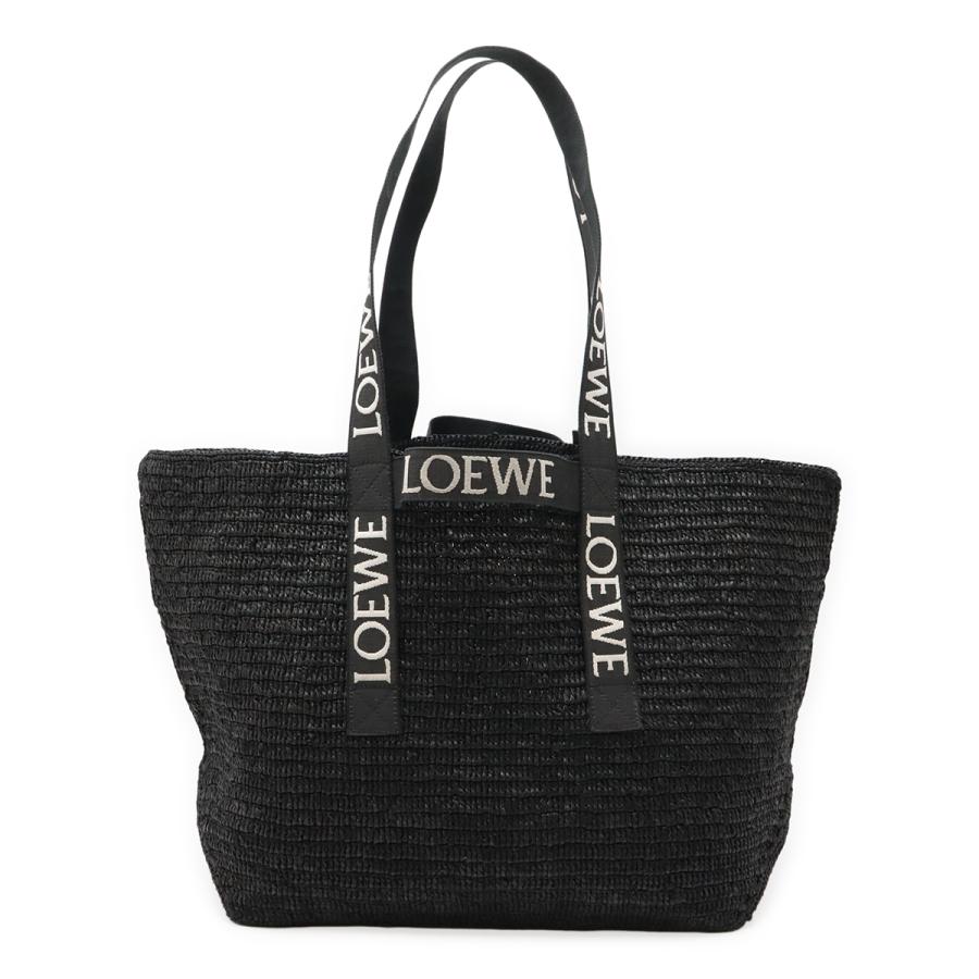 LOEWE ロエベ FOLD SHOPPER フォールドショッパー ショルダーバッグ かごバッグ カゴバッグ ラフィア ブラック 黒 B507X23X10 | LOEWE