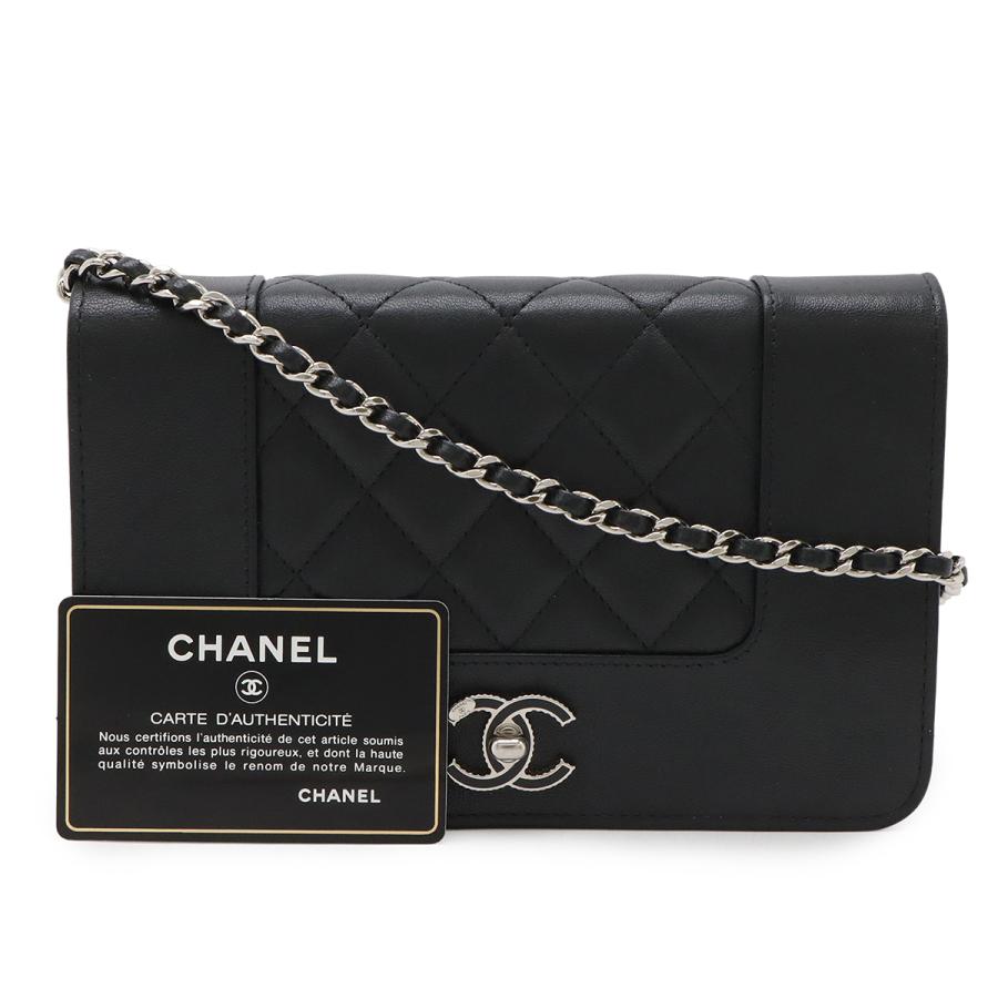 CHANEL シャネル マドモアゼル ヴィンテージ マトラッセ チェーンウォレット ショルダーバッグ ポシェット レザー ブラック シルバー金具 | CHANEL | 08